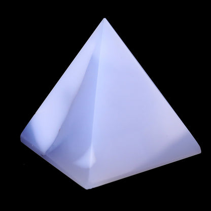 48mm Blue Chalcedony Hand Carved Crystal Pyramid