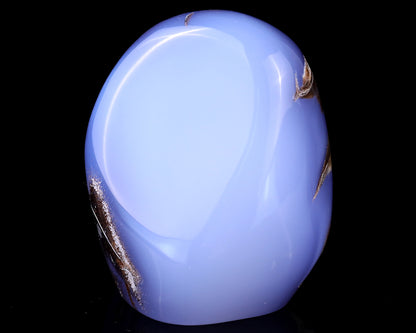 3.4" Blue Chalcedony Hand Carved Crystal Polished Stone