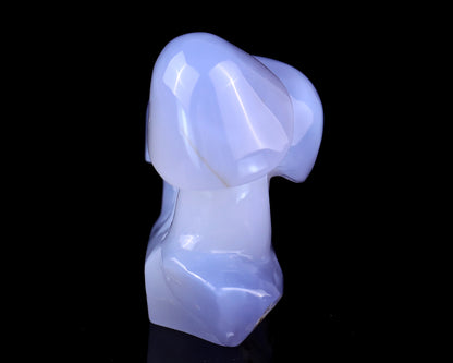 4.2" Blue Chalcedony Hand Carved Crystal Mushrooms Sculpture