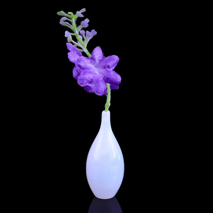 Natural Blue Chalcedony Hand Carved Crystal Vase, Incense Holder Sculpture