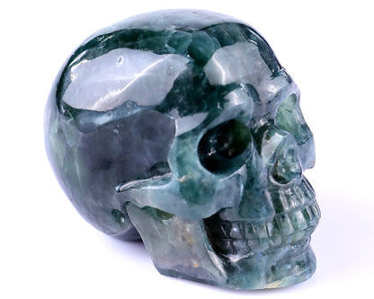 2.2" Blue Apatite Hand Carved Crystal Realistic Skull Sculpture