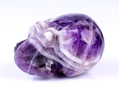 3.0" Dream Amethyst Hand Carved Crystal Realistic Skull Sculpture