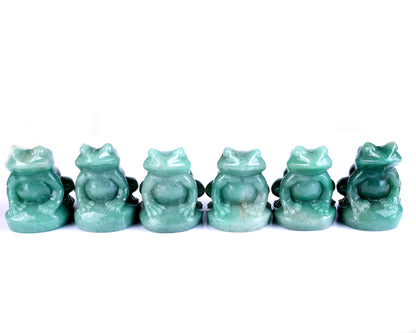 Natural Green Aventurine Hand Carved Crystal Frog Sculpture