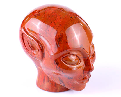 2.9" Red Jasper Hand Carved Crystal Elf Alien Sculpture