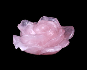 5.2" Rose Quartz Hand Carved Crystal Incense Holder