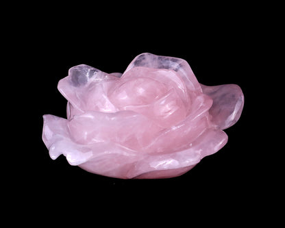 5.2" Rose Quartz Hand Carved Crystal Incense Holder