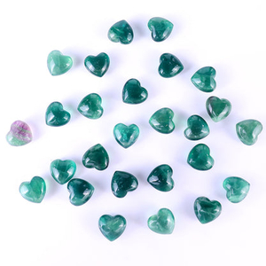 0.8" Fluorite Hand Carved Crystal Heart