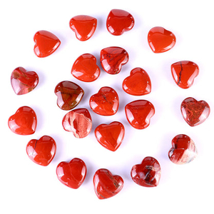 1.2" Red Jasper Hand Carved Crystal Heart