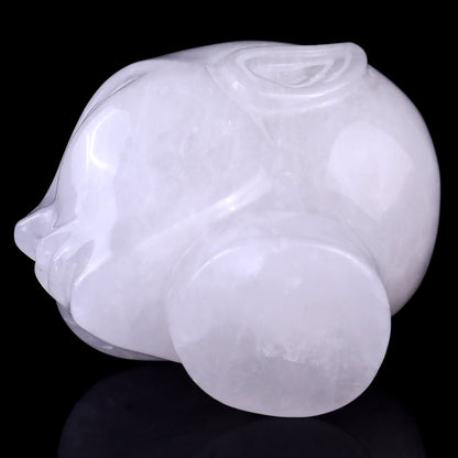 3.9" Angolan Quartz Rock Hand Carved Crystal Elf Alien Sculpture