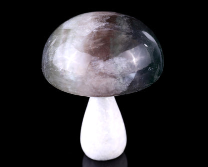 77mm Fluorite Hand Carved Crystal Mushroom Sculpture