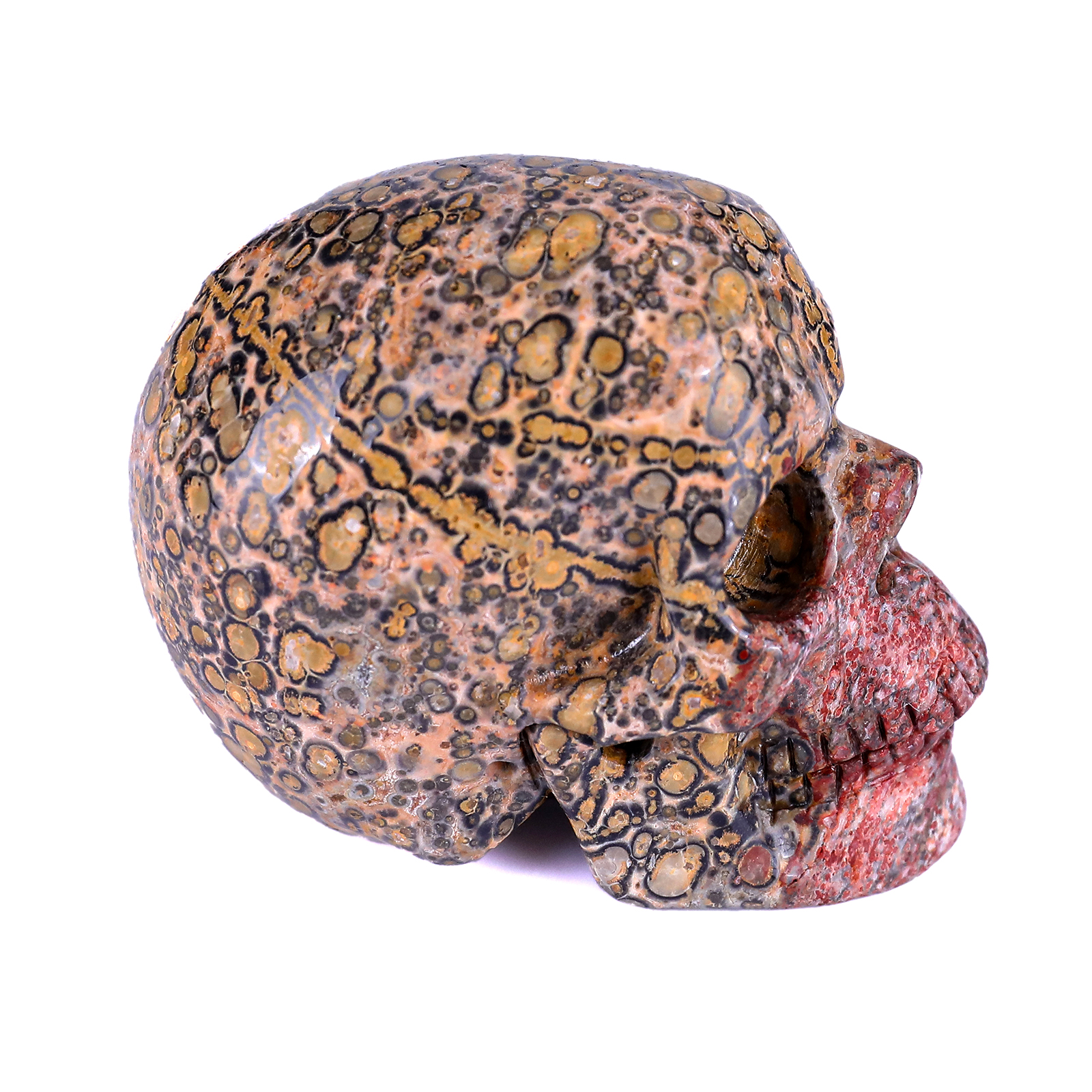 Natural Crystal Red Leopard Skin Jasper Crystal Skull