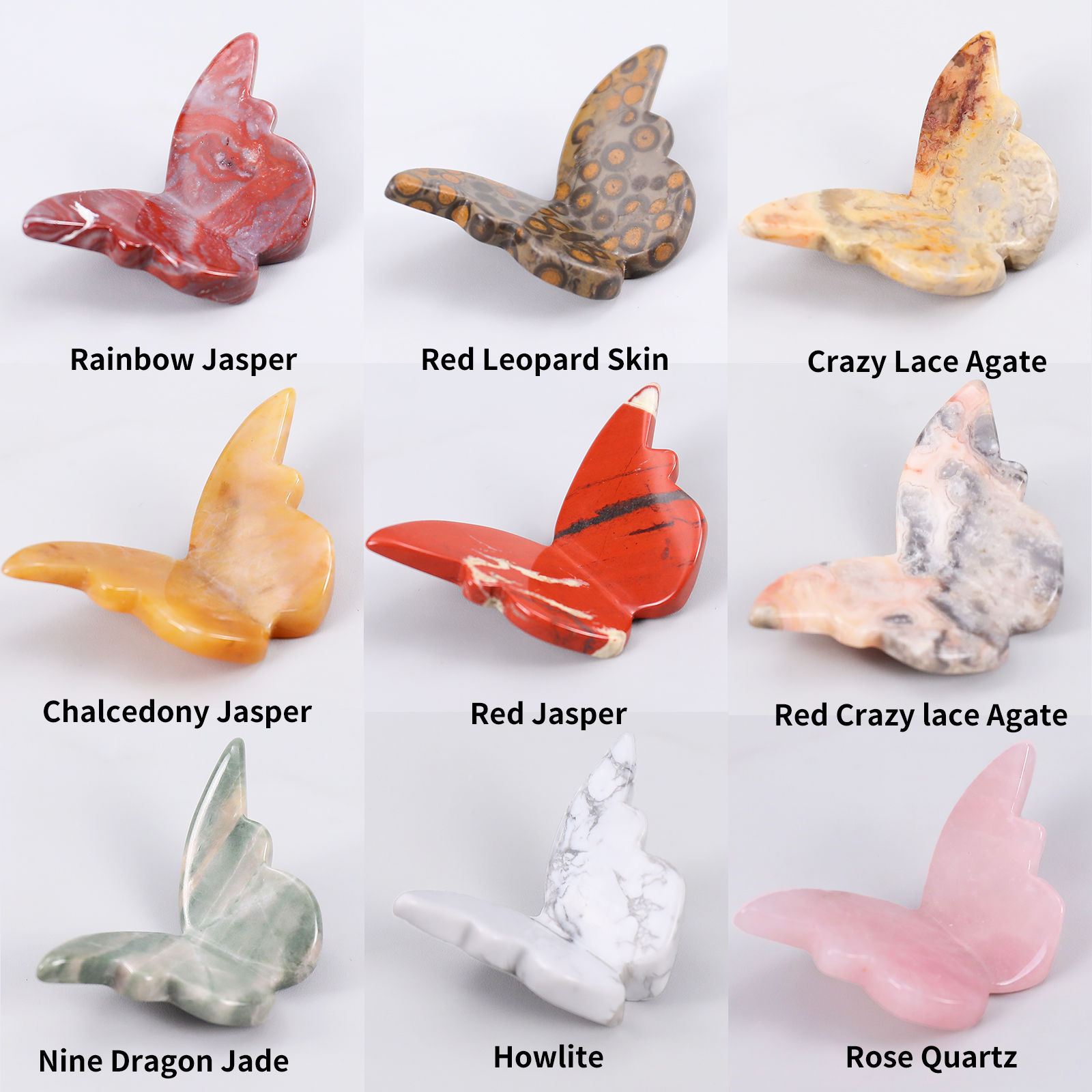 Natural Crystal 3D Flying Butterfly Wings Amethyst Hand Carved Healing Stones Crafts for Decoration Birthday Souvenirs Gifts