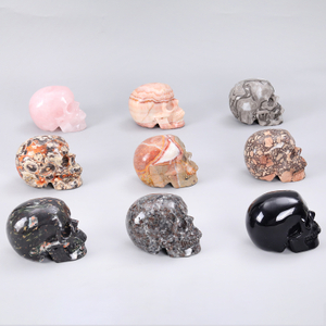 High Quality 4.5 Inch Natural Realistic Crystal Skull Fine Art Sculpture Hand Carved Large Skulls Carving Crafts Home Decoration