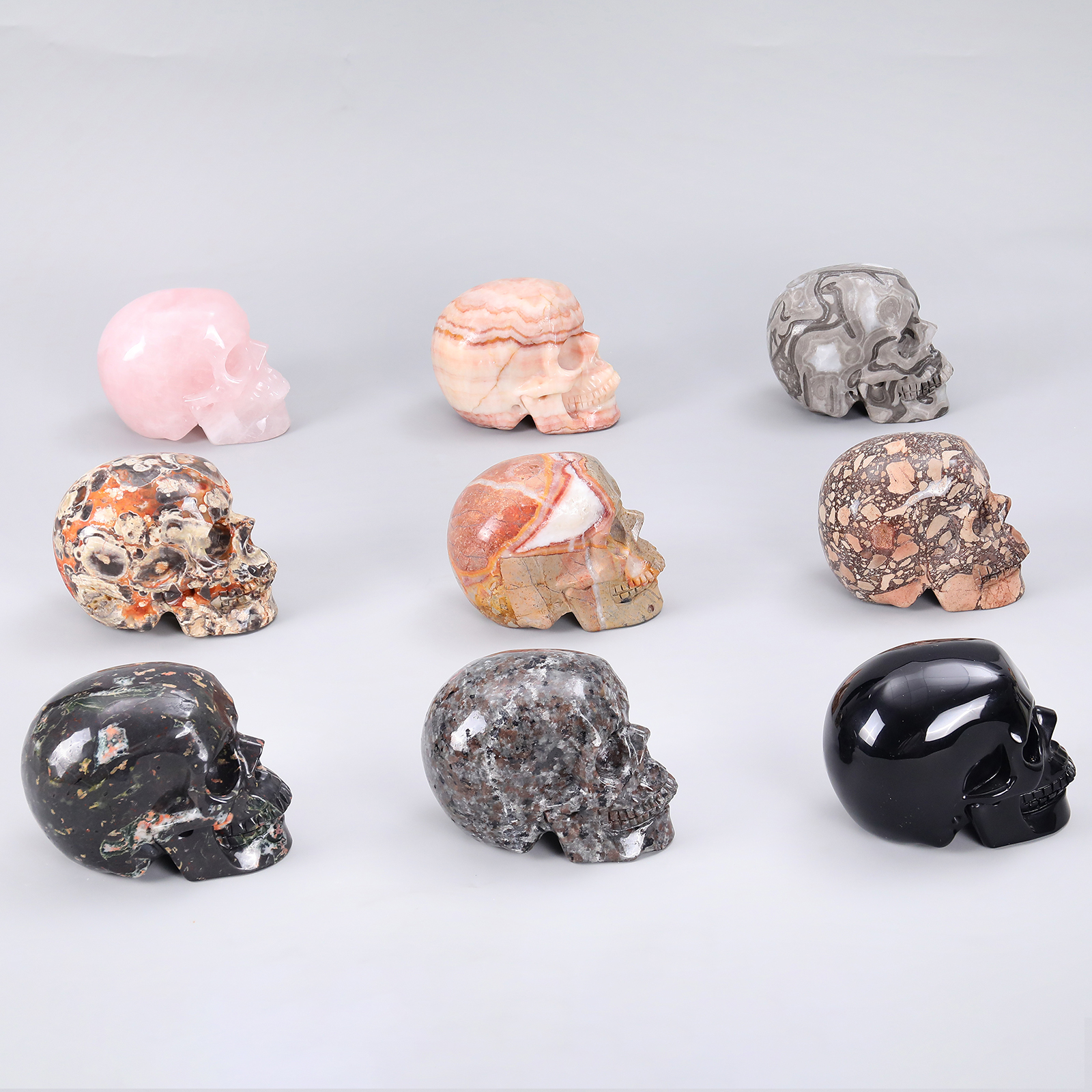 High Quality 4.5 Inch Natural Realistic Crystal Skull Fine Art Sculpture Hand Carved Large Skulls Carving Crafts Home Decoration