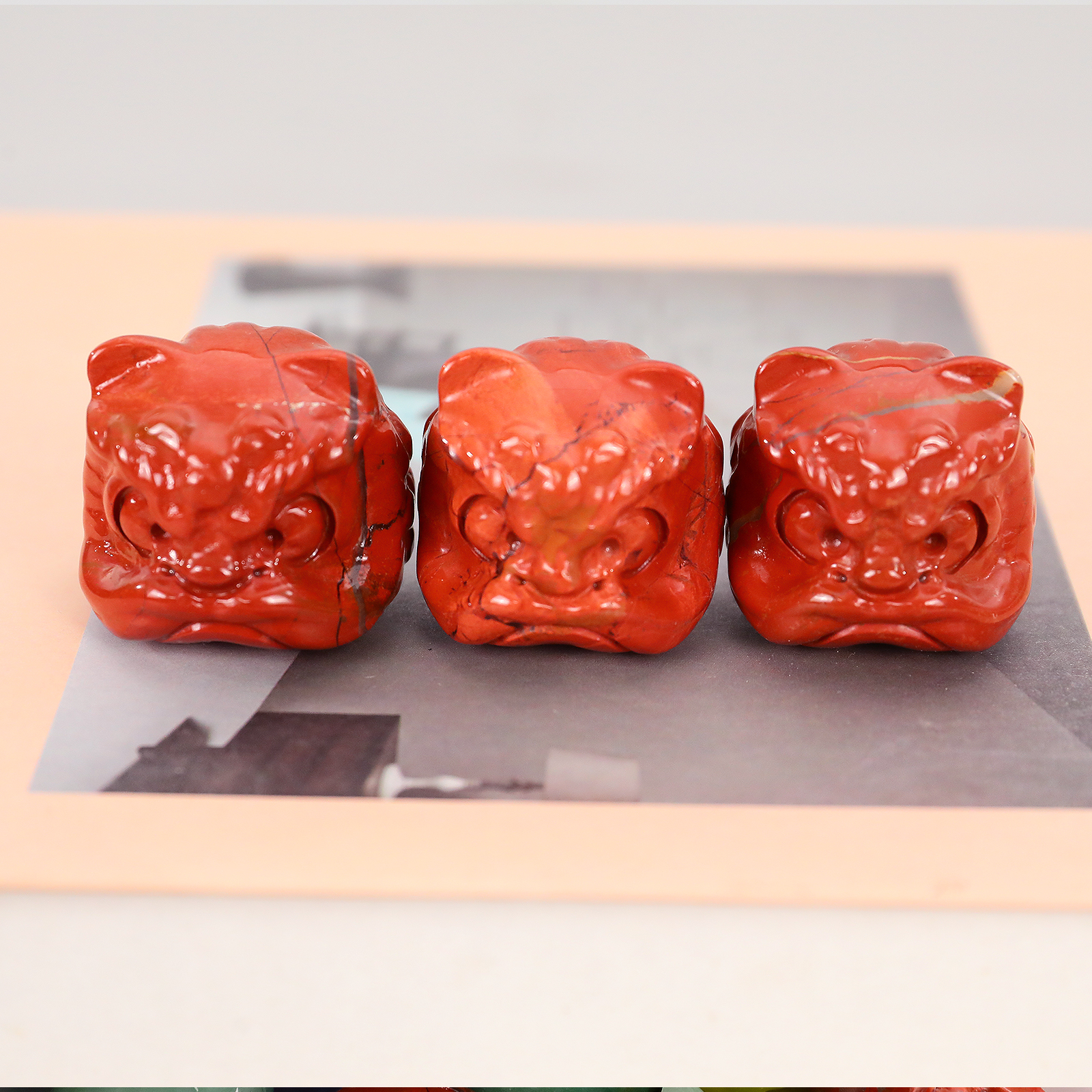 Mini Lion Dance Incense Holder - Handcrafted Premium Jade for Home & Meditation