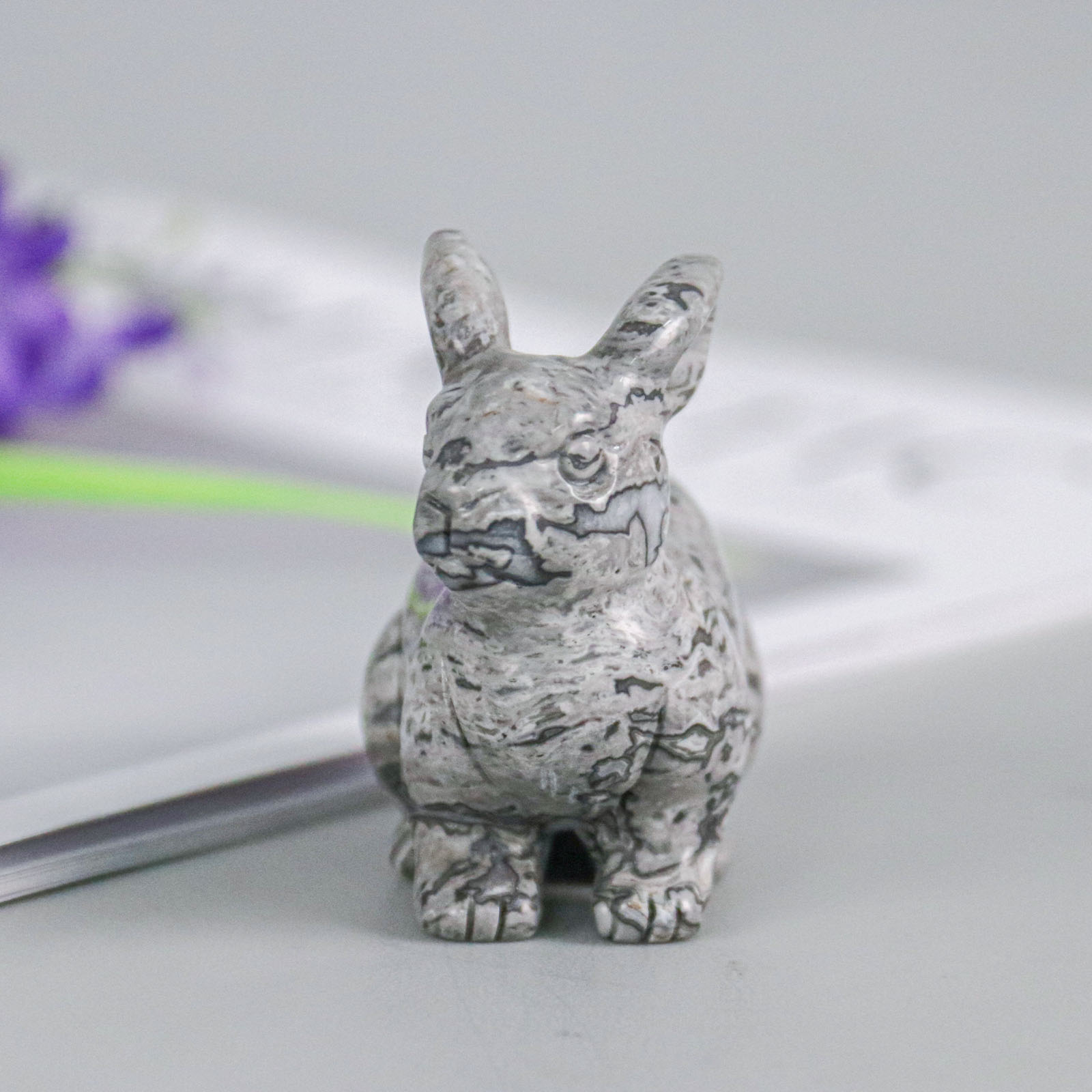 Hand-Carved Mini Jade Rabbit Figurine - 100% Natural Various Jade Materials for Collection & Decoration