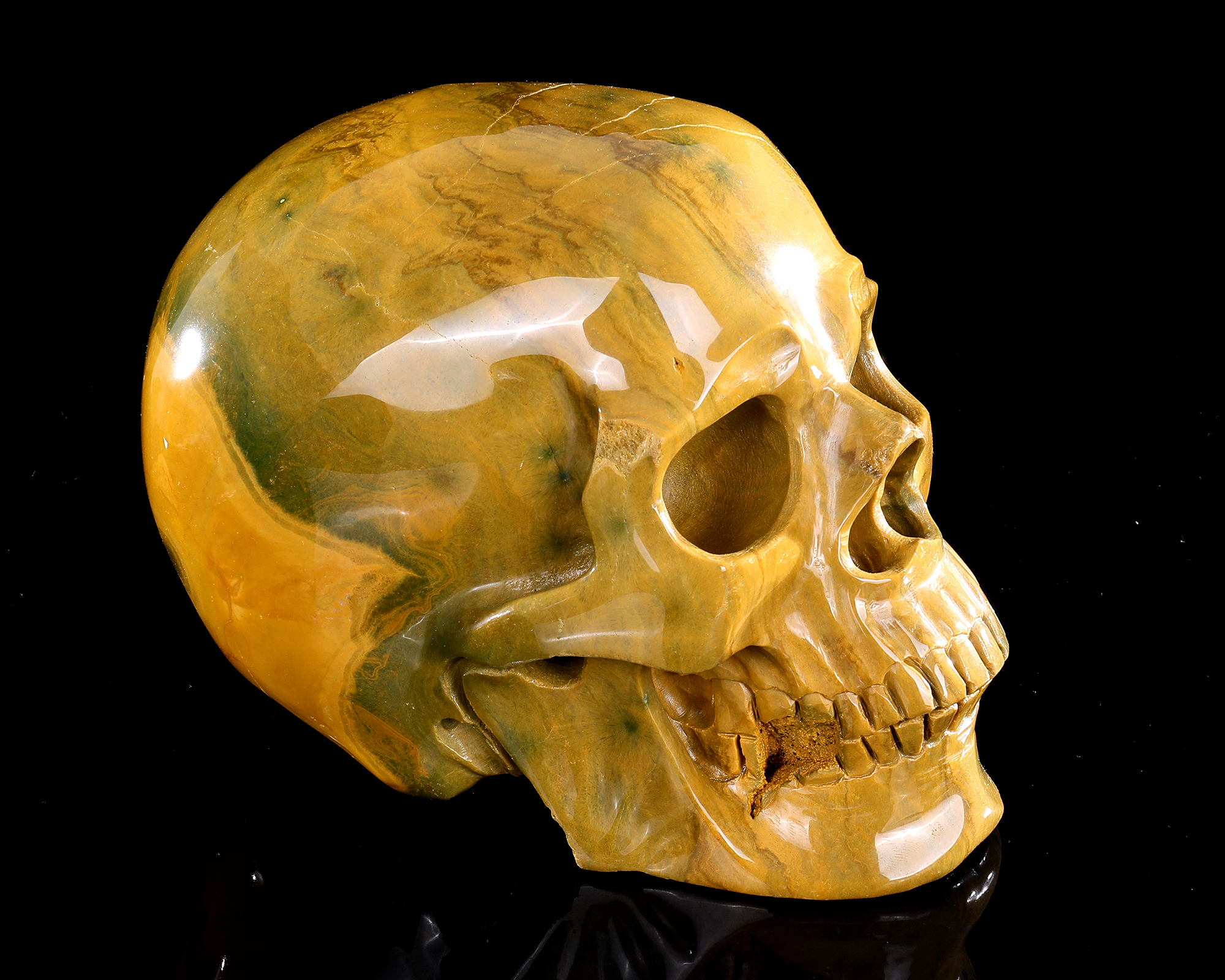 Ocean Jasper Skull - Hand-Carved Natural Crystal Skull, Unique Gemstone Artifact for Collectors, Home Decoration & Energy Healing