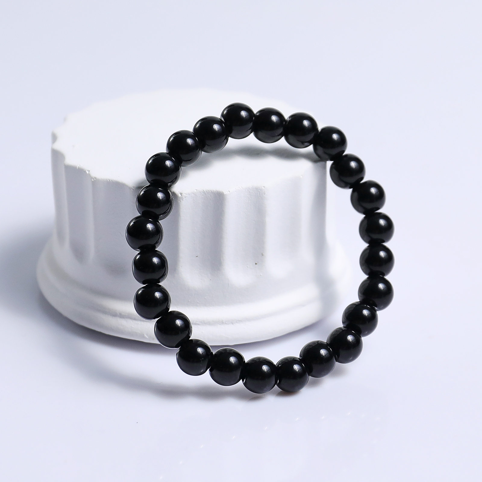 Natural Black Obsidian Crystal Bead Bracelet,Healing Energy Bracelet