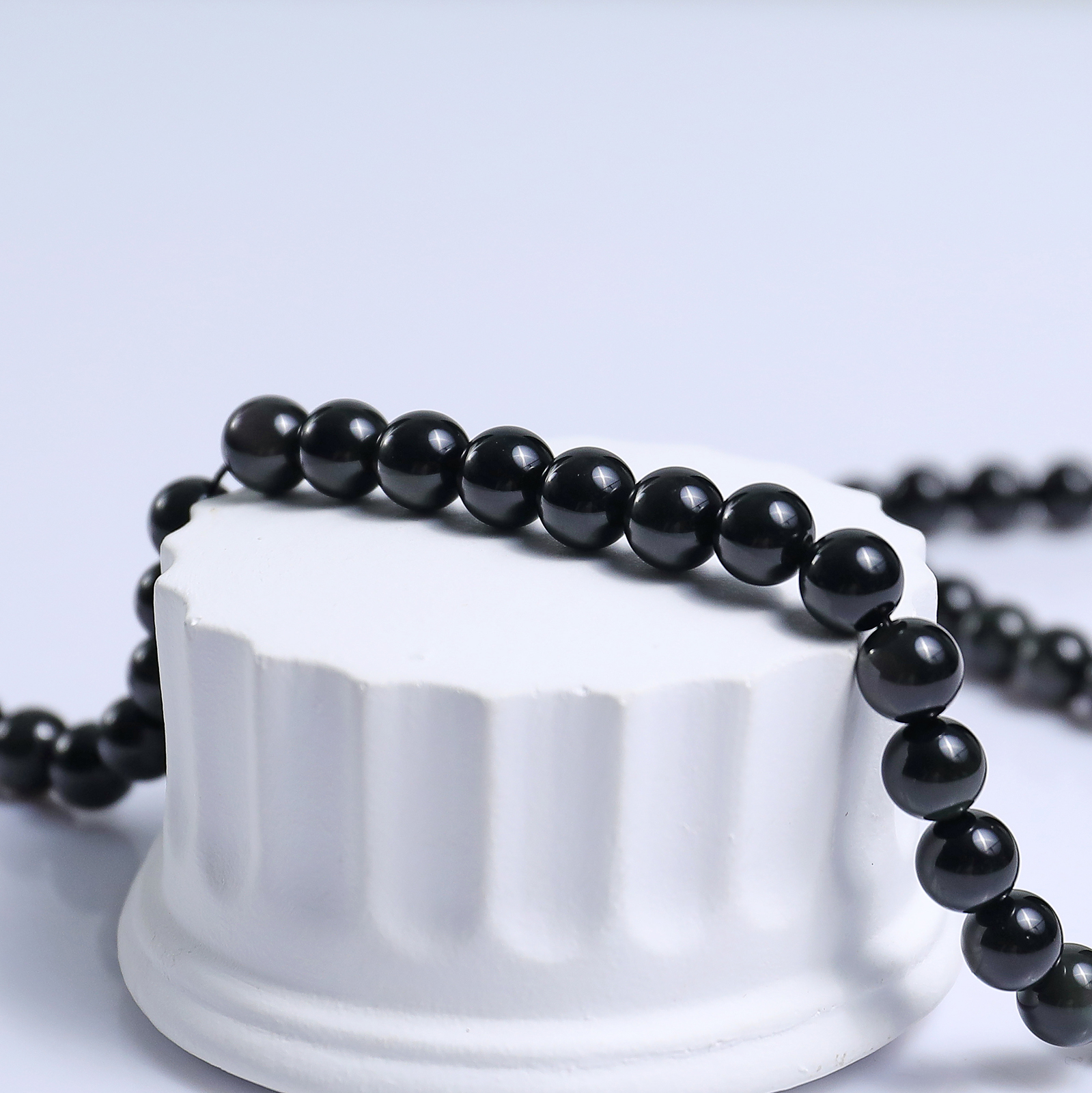 Natural Black Onyx Crystal Bead Bracelet,Healing Energy Bracelet