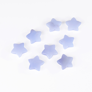 Bulk Polished Blue Chalcedony Stars Mini Gemstones 30mm Hand Carved Crystals Craft for Home Decoration DIY Jewelry Gifts