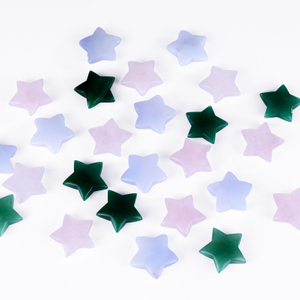 Wholesale Customized Hand Carved Natural Crystal Small Stars Rose Quartz Christmas Star Crystal Crafts for Souvenirs Gifts