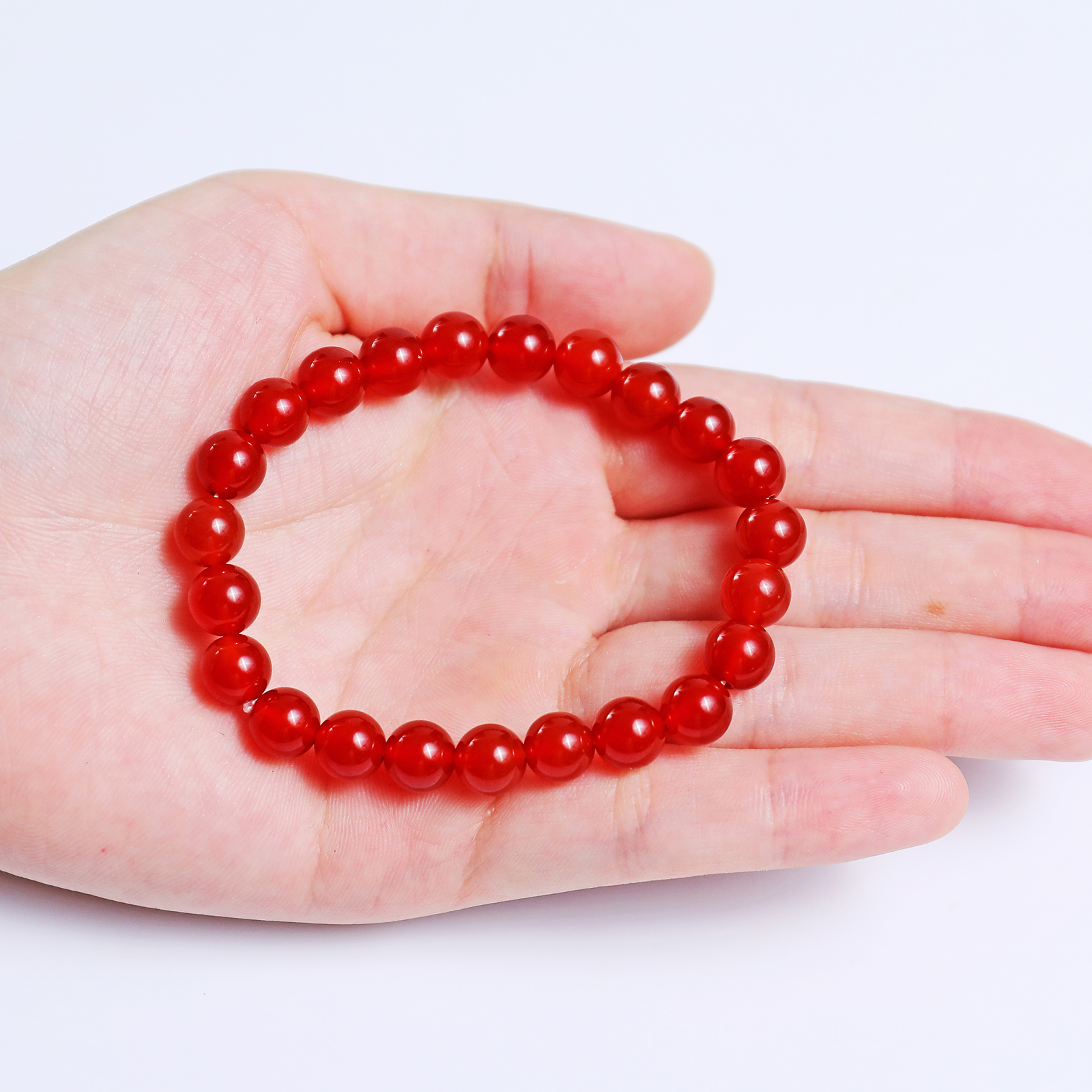 Natural Carnelian Crystal Bead Bracelet,Healing Energy Bracelet