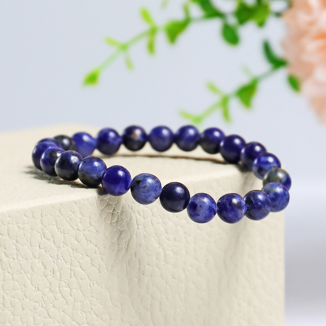 Natural Sodalite Crystal Bead Bracelet,Healing Energy Bracelet