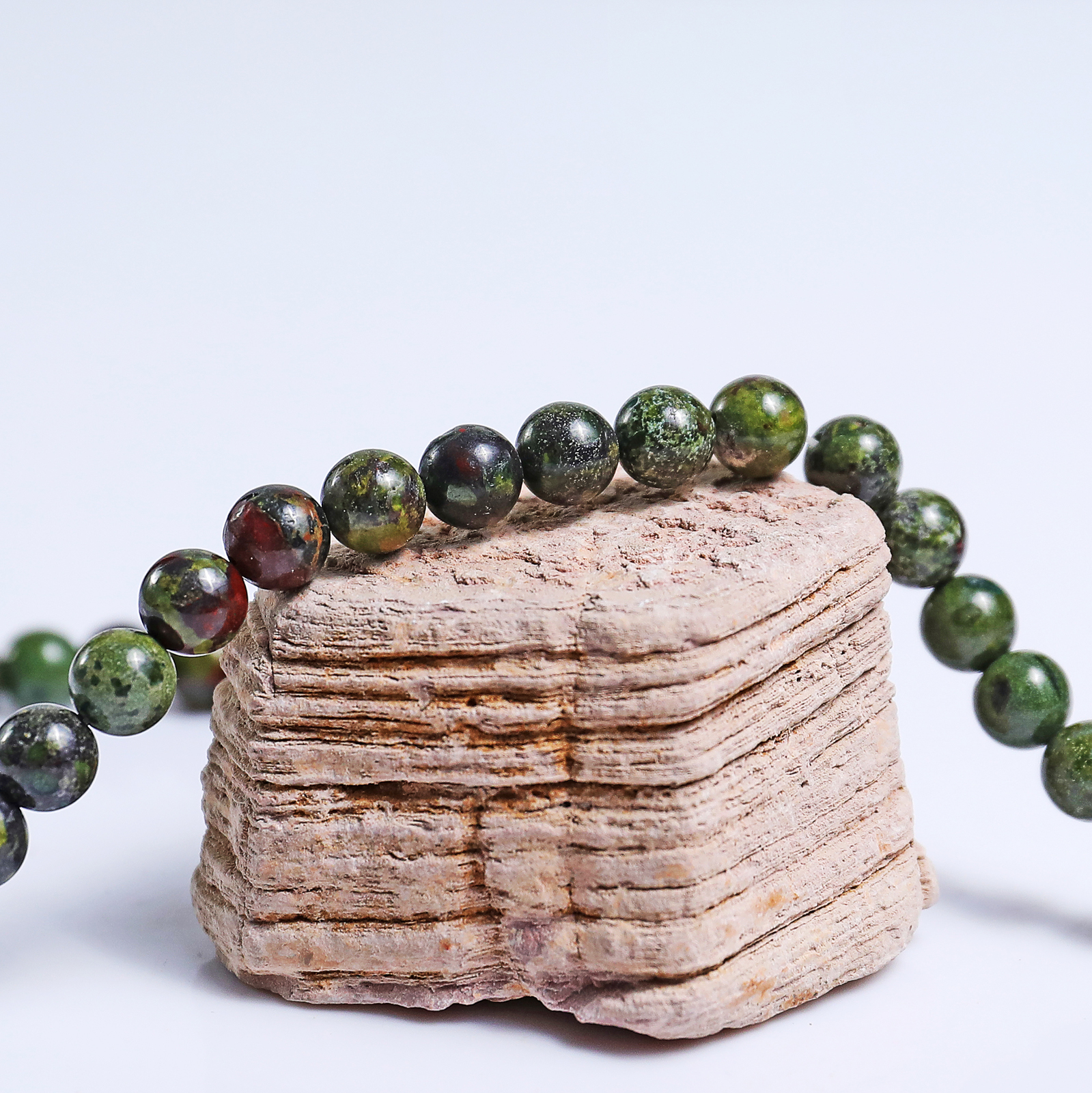 Natural Dragon Blood Jasper Crystal Bead Bracelet,Healing Energy Bracelet