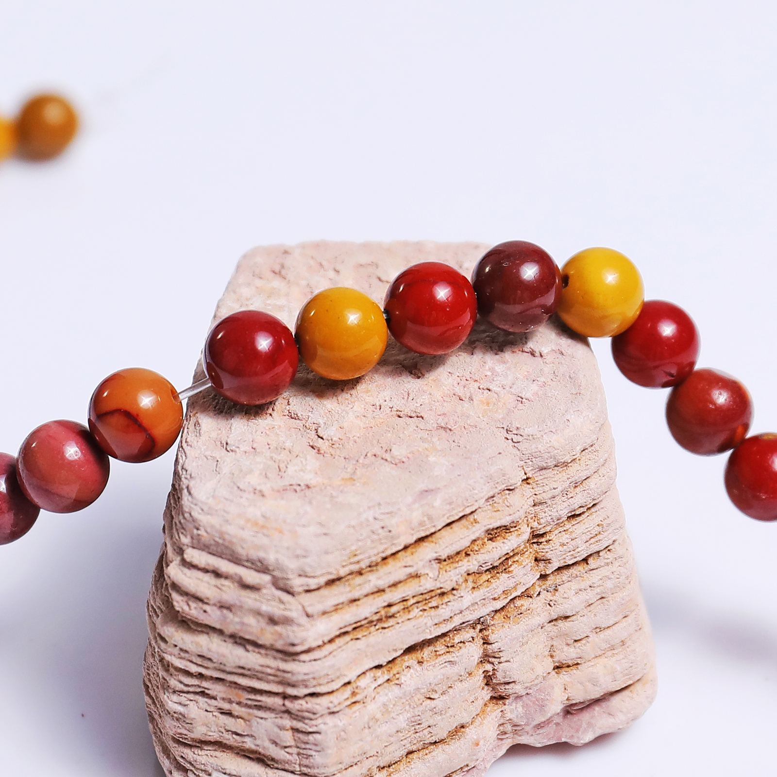 Natural Mookaite Jasper Crystal Bead Bracelet,Healing Energy Bracele