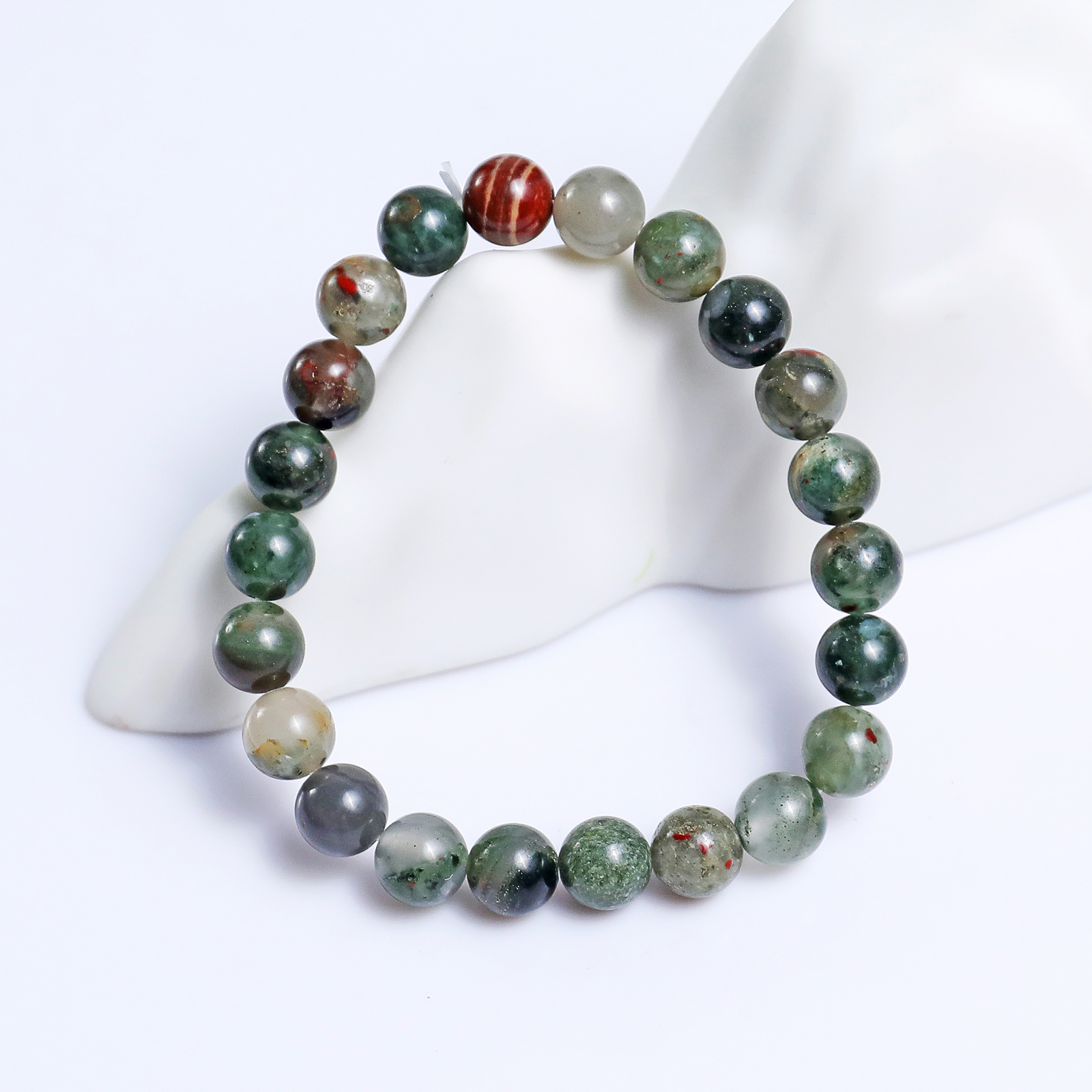 Natural Blood Stone Crystal Bead Bracelet,Healing Energy Bracelet