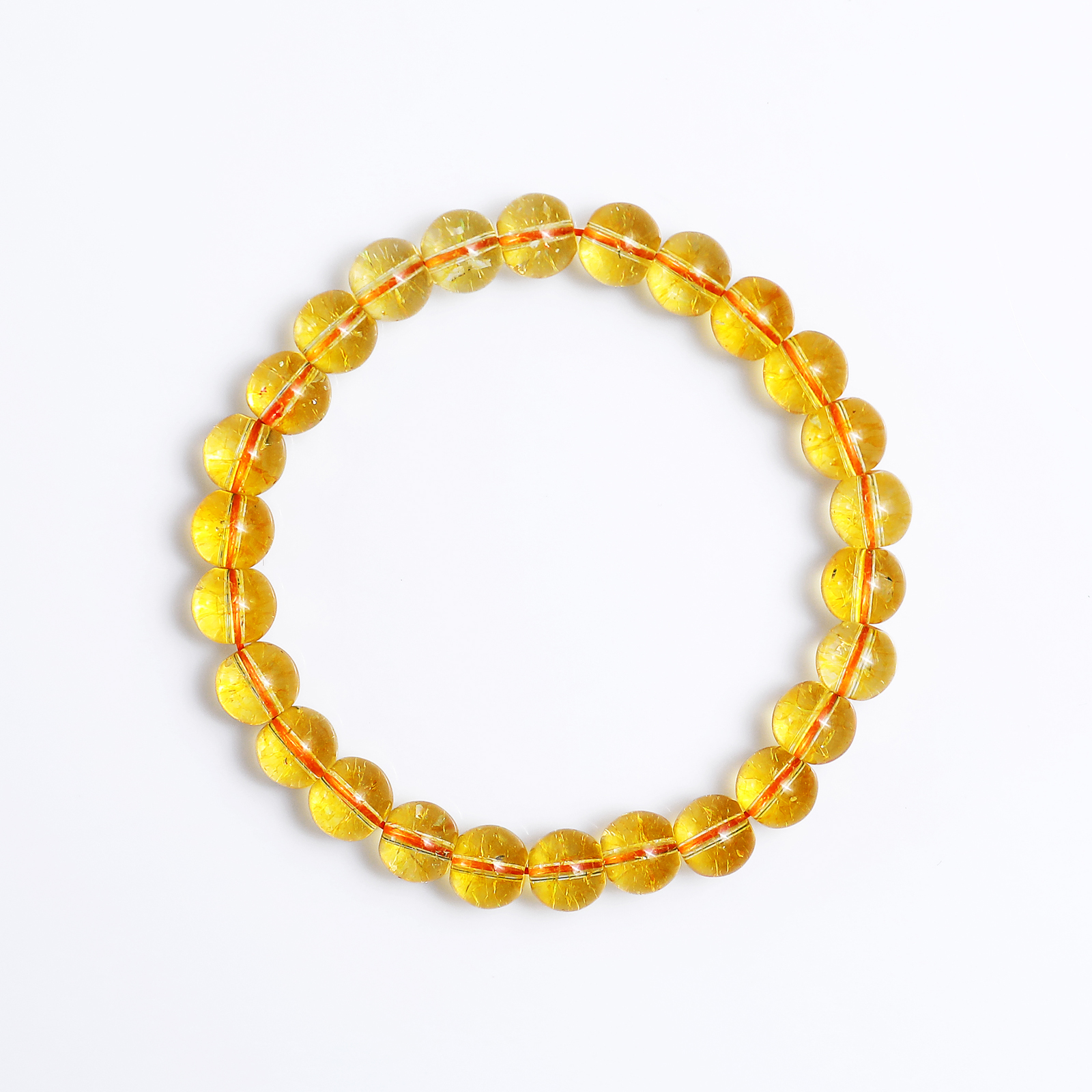 Natural Citrine Crystal Bead Bracelet,Healing Energy Bracelet