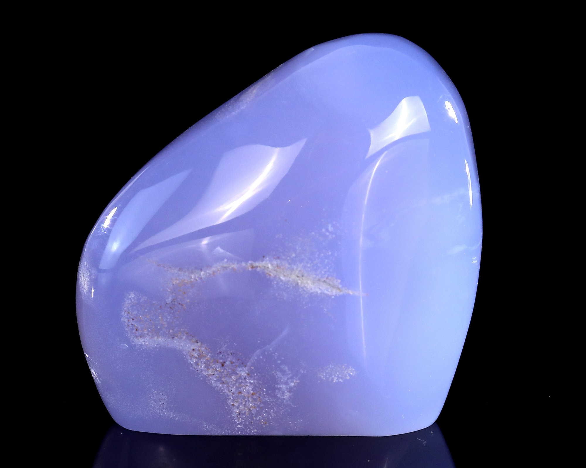 Natural Blue Chalcedony Gemstone Crystal Polished Stone, Healing Stone for Home Decor, Reiki Stone, Free Form Palm Stone