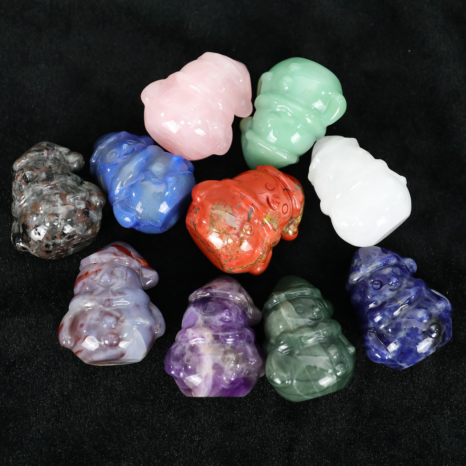 Mini Jade Snowman Carving - Handcrafted Christmas Gift for Holiday Decoration & Collection