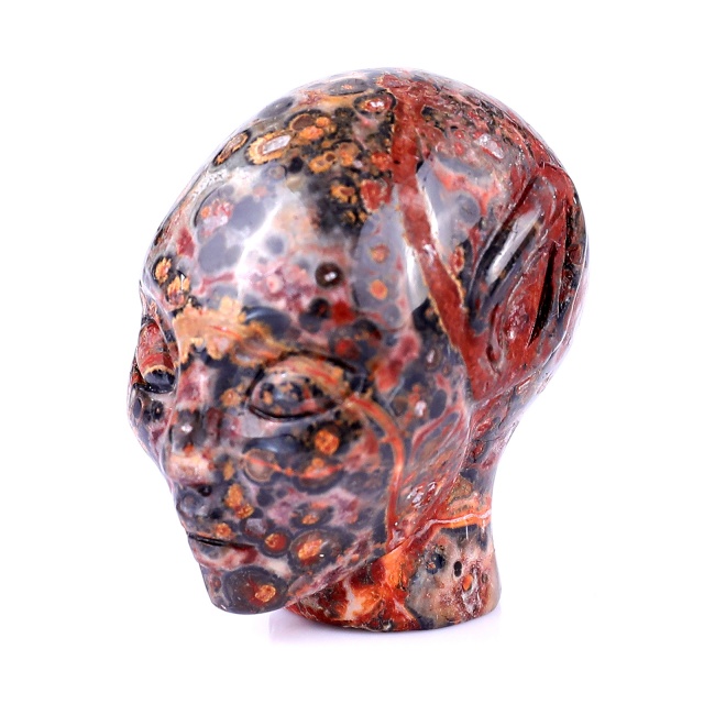 1.5" Leopard Skin Jasper Crystal Elf Alien – Hand Carved Gemstone Fine Art Sculpture for Healing