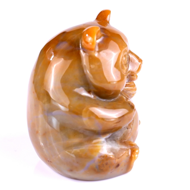 2.8" Chalcedony Hand Carved Crystal Panda Sculpture