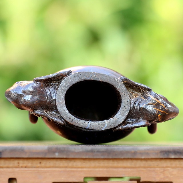 8.7” Natural Opal Hand Carved Crystal Vase with Lid - Healing Stone