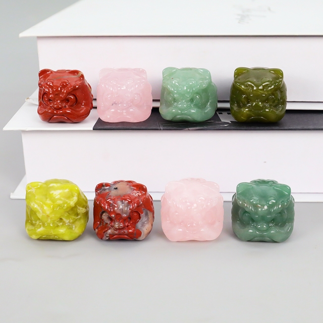 Mini Lion Dance Incense Holder - Handcrafted Premium Jade for Home & Meditation