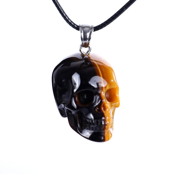 Natural Mini Size Skull Pendant - Hand-Polished Crystal Jewelry Charm