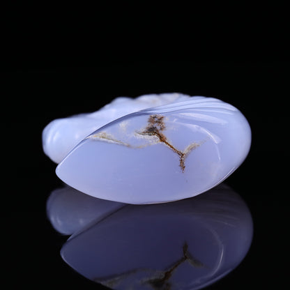3.9" Blue Chalcedony Hand Carved Crystal Unicorn Sculpture