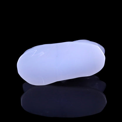 3.8" Blue Chalcedony Hand Carved Crystal Swans Sculpture