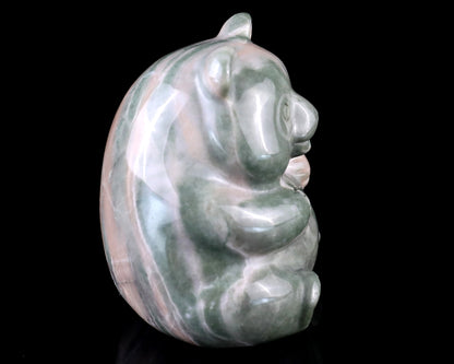 2.0" Jiulong Jade Hand Carved Crystal Panda Sculpture