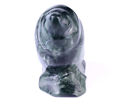 3.4" Jiulong Jade Hand Carved Crystal Snail Sculpture