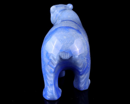 6.1" Sodalite Hand Carved Crystal Polar Bear Sculpture