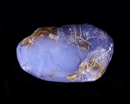 7.1" Blue Chalcedony Hand Carved Crystal Ashtray Fruit Tray