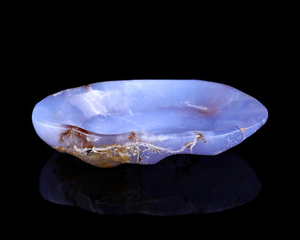 7.1" Blue Chalcedony Hand Carved Crystal Ashtray Fruit Tray
