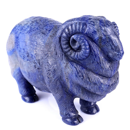 6.7" Blue Aventurine Hand Carved Crystal Sheep Sculpture