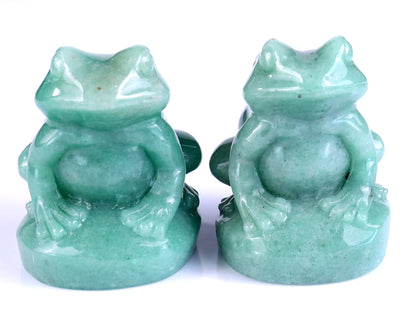 Natural Green Aventurine Hand Carved Crystal Frog Sculpture