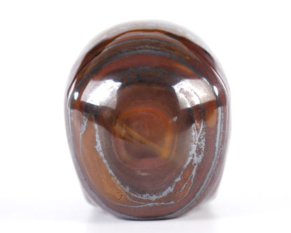 3.0" Tiger Iron Eye Hand Carved Crystal Realistic Skull Sculpture