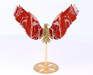 5.1" Red Jasper Hand Carved Crystal Eagle Wings Sculpture