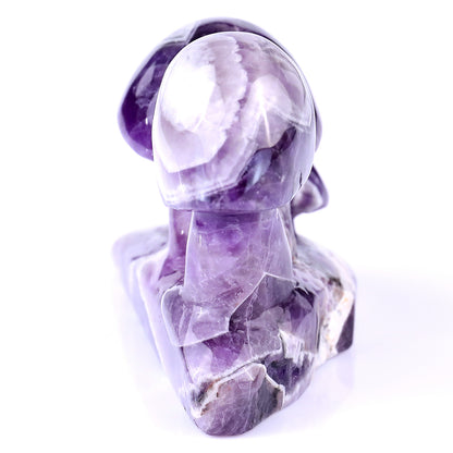 4.7" Dream Amethyst Hand Carved Crystal Mushrooms Sculpture